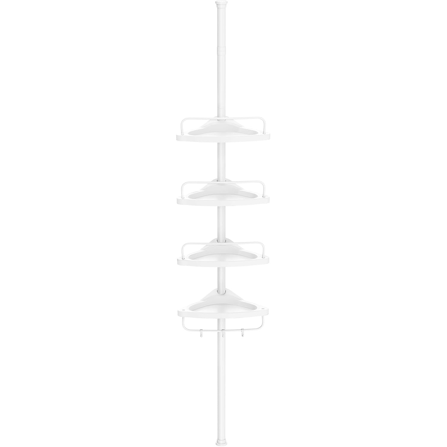 Fürdőszoba sarokpolc állítható, fehér 85-305cm