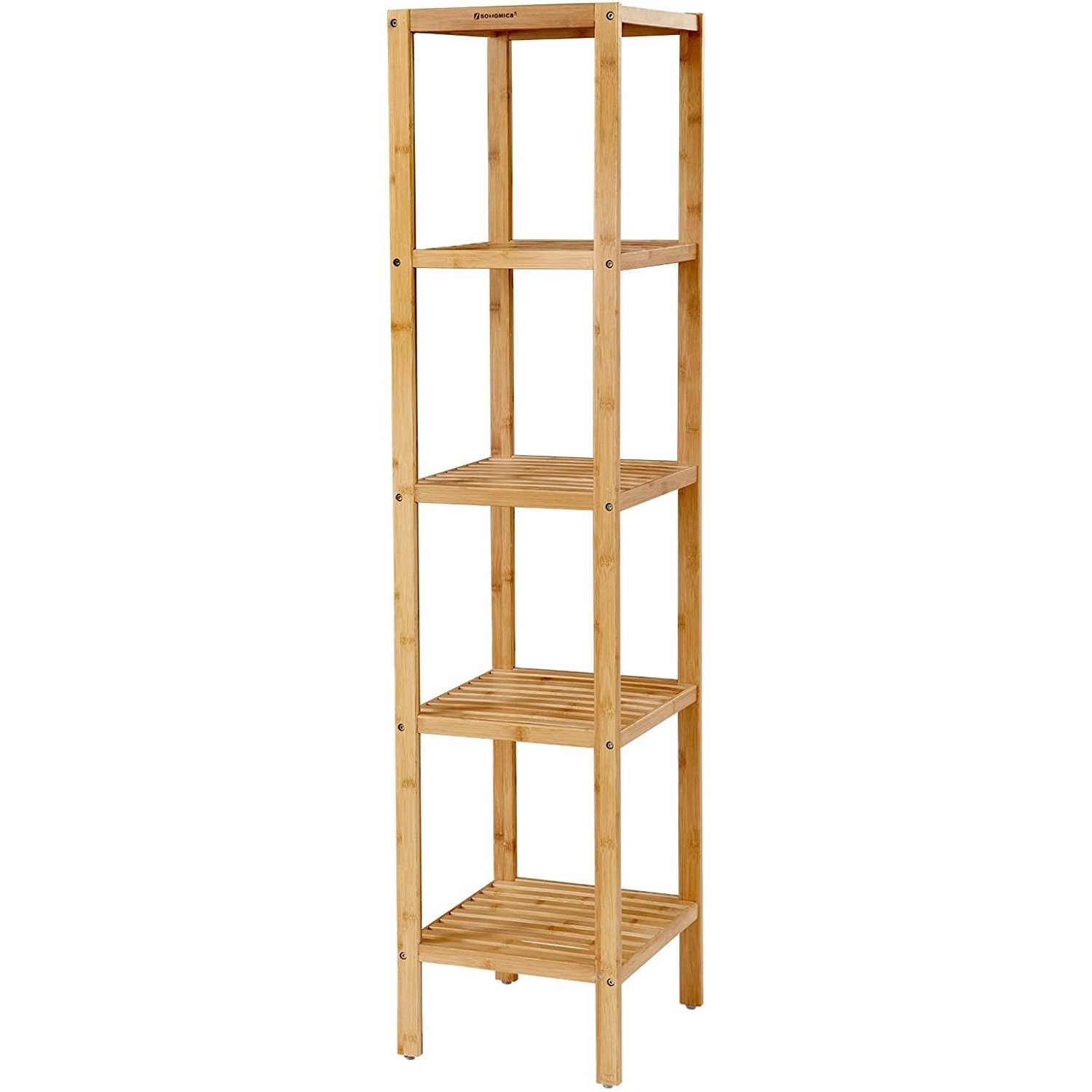 Bambusz polc fürdőszobába, konyhába, 5 szintes 33x33x146cm
