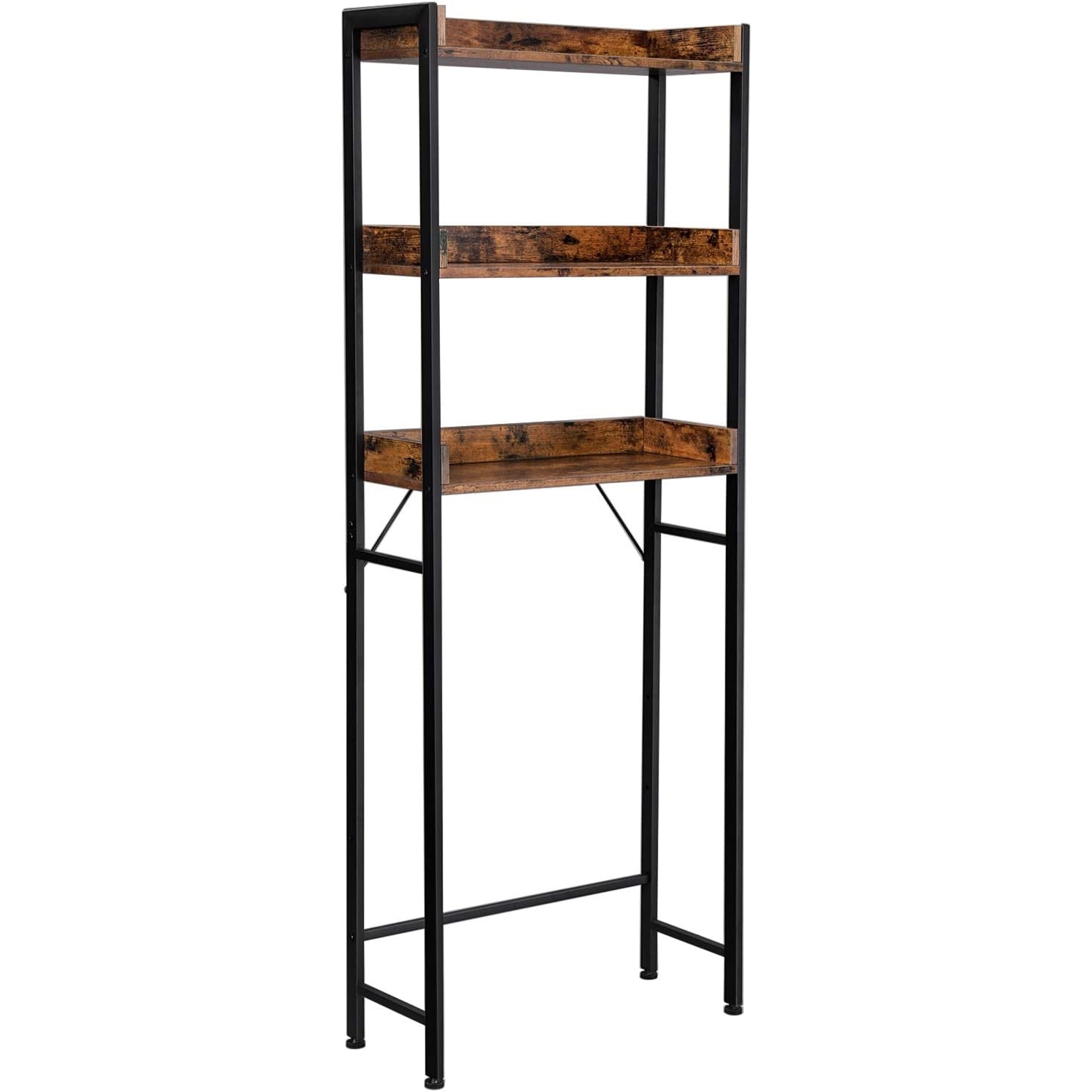Mosógép feletti tárolószekrény, fürdőszoba szekrény, rusztikus barna 63x25x165cm