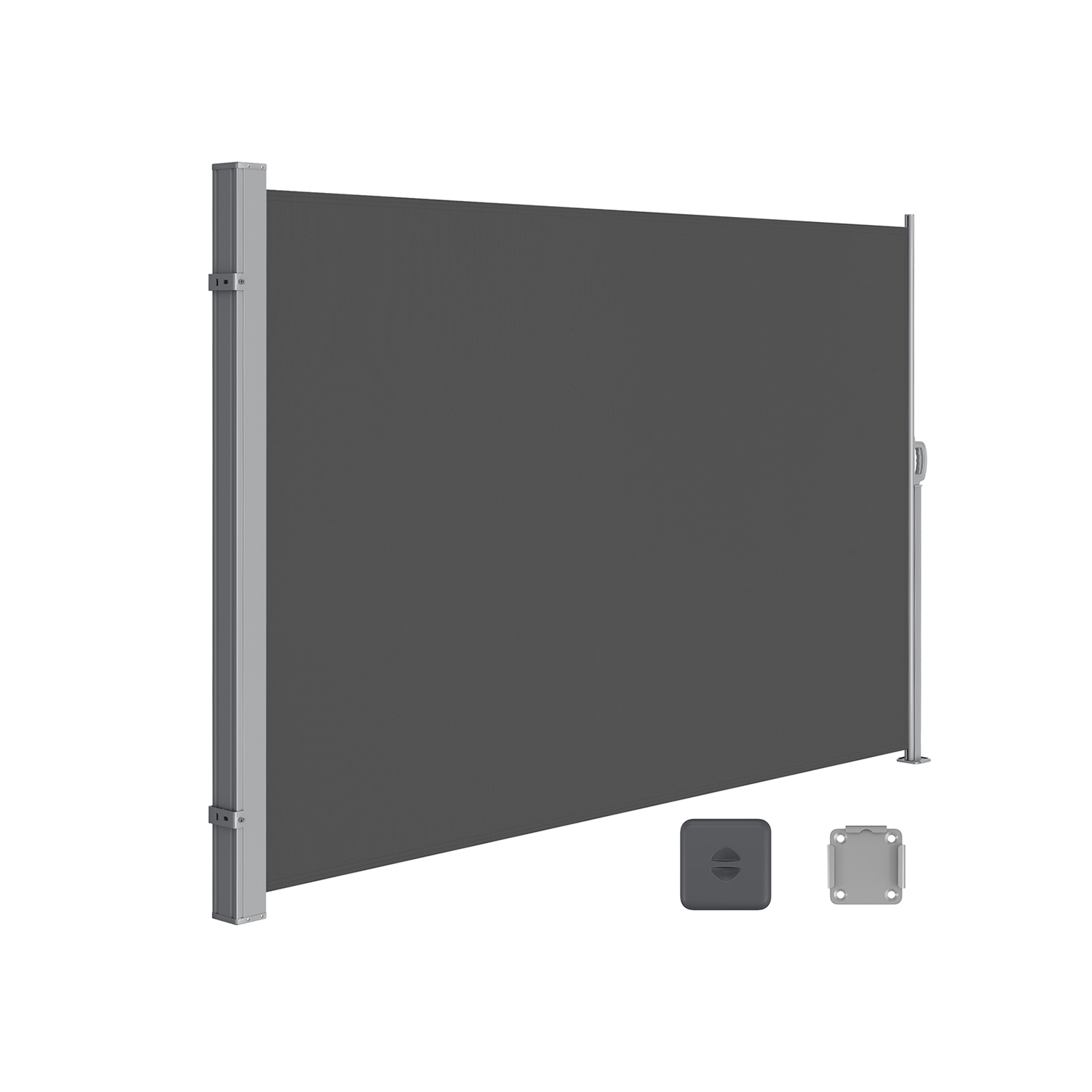 Oldalsó terasznapellenző, belátásgátló, szürke, 220 g/m² 160 x 300 cm