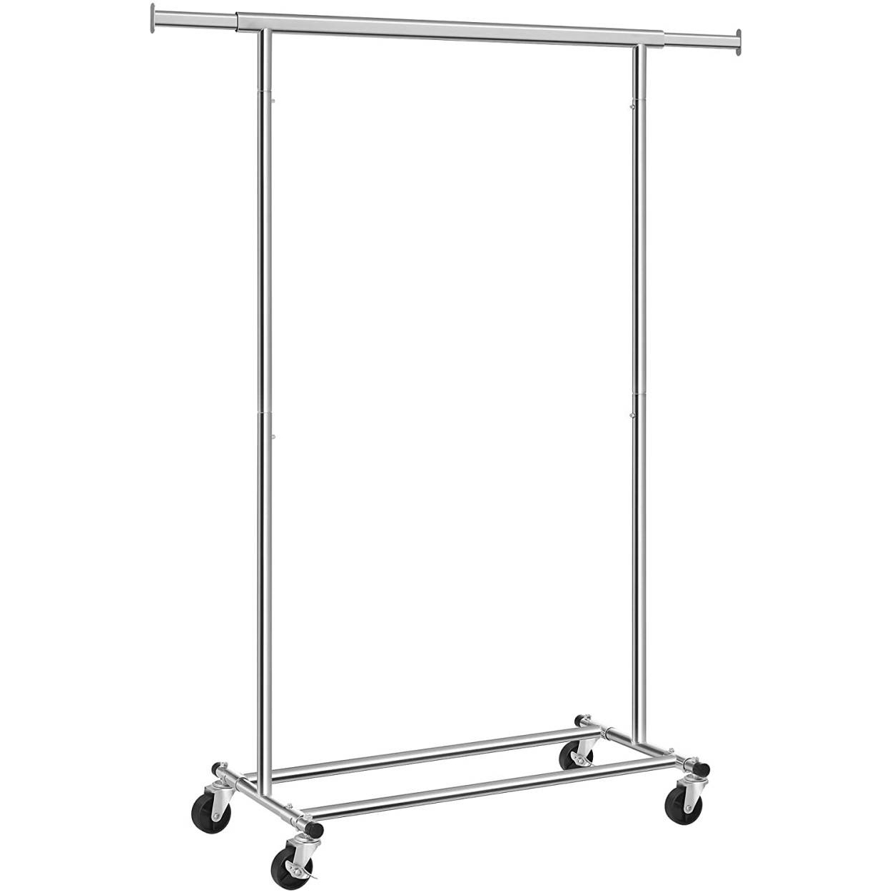 Ruhaállvány gurulós 90kg teherbírású, ezüst