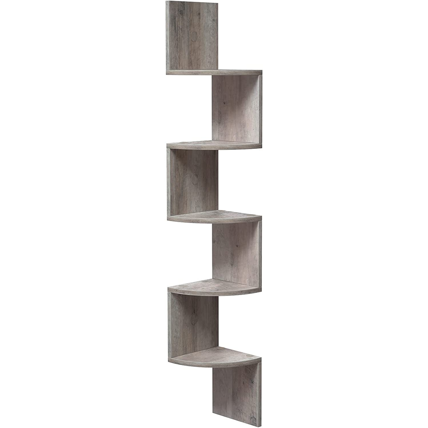 Sarokpolc 5 szintes lebegő fali polc, greige 20x20x127cm