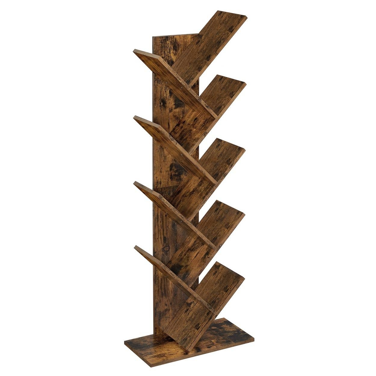 Könyvespolc, állópolc, rusztikus barna 50x25x141cm