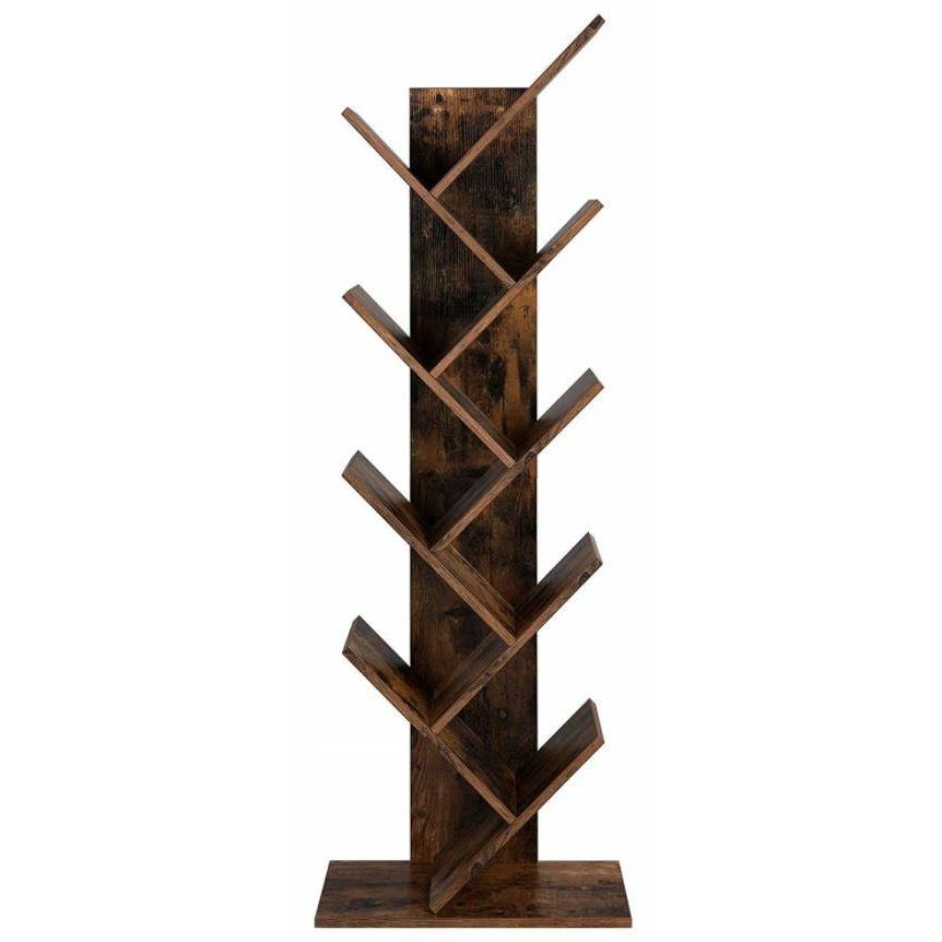 Könyvespolc, állópolc, rusztikus barna 50x25x141cm