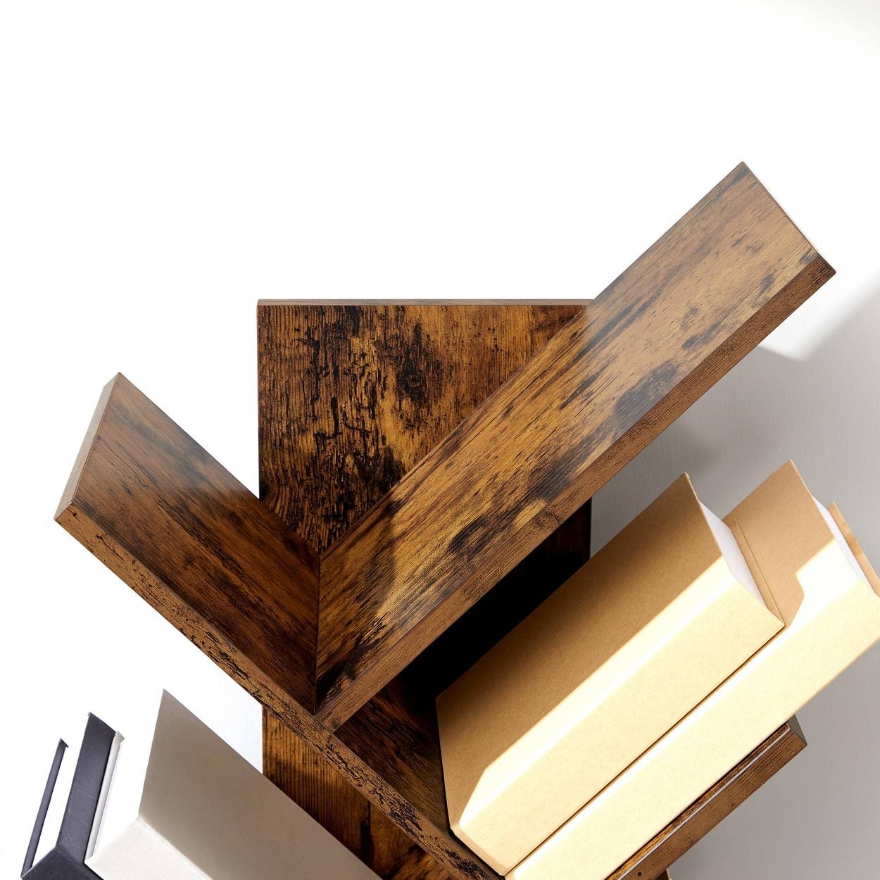 Könyvespolc, állópolc, rusztikus barna 50x25x141cm