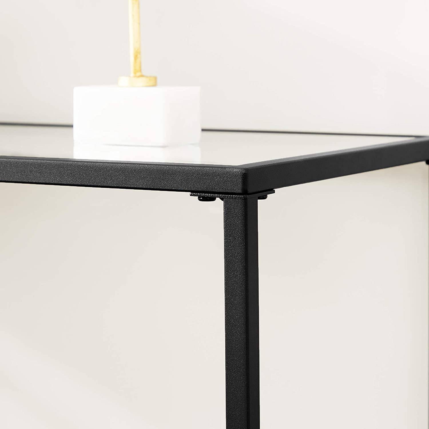 Konzolasztal edzett üveglappal, fekete 100x35x80cm