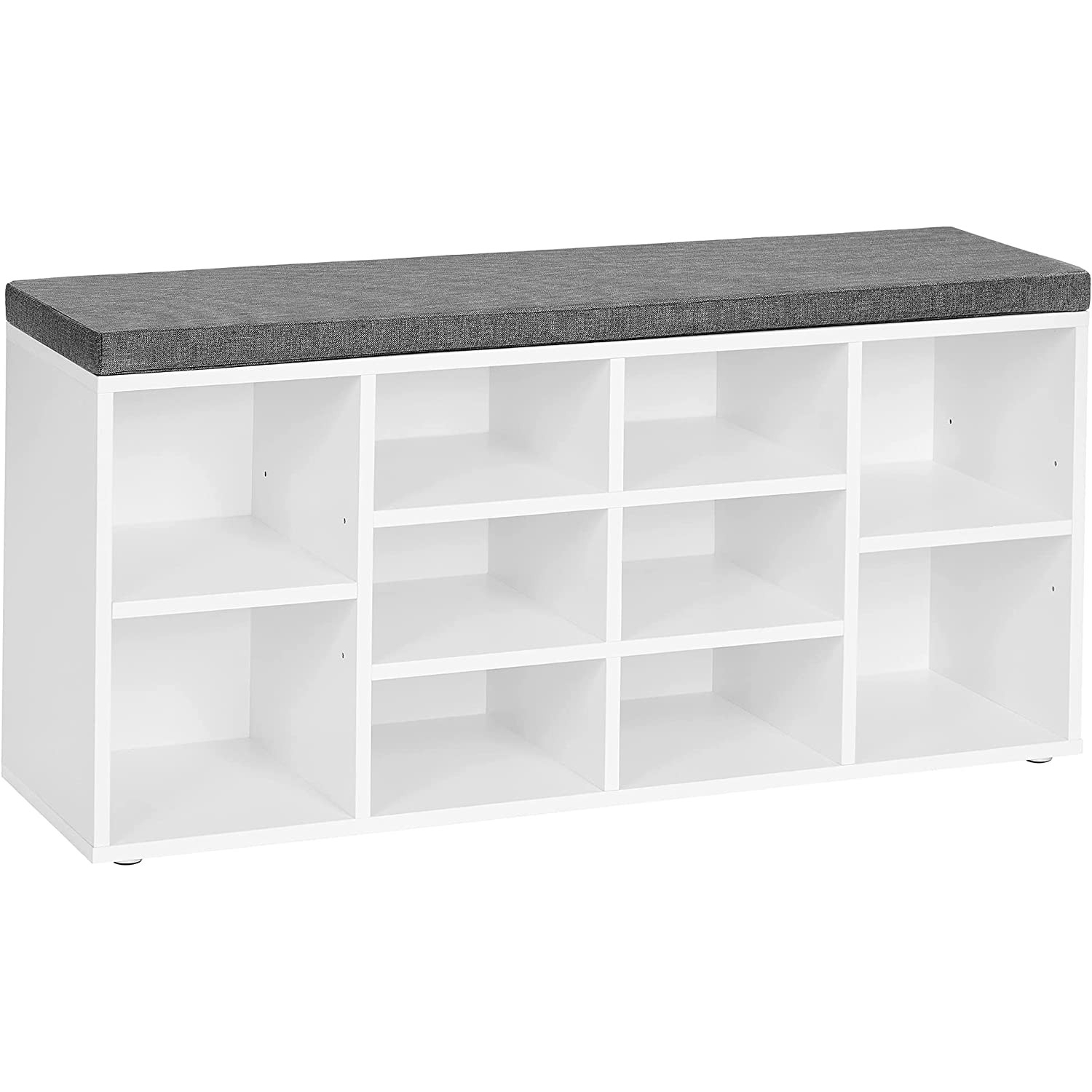Cipőtároló pad két tároló szinttel, fehér 104x30x48cm