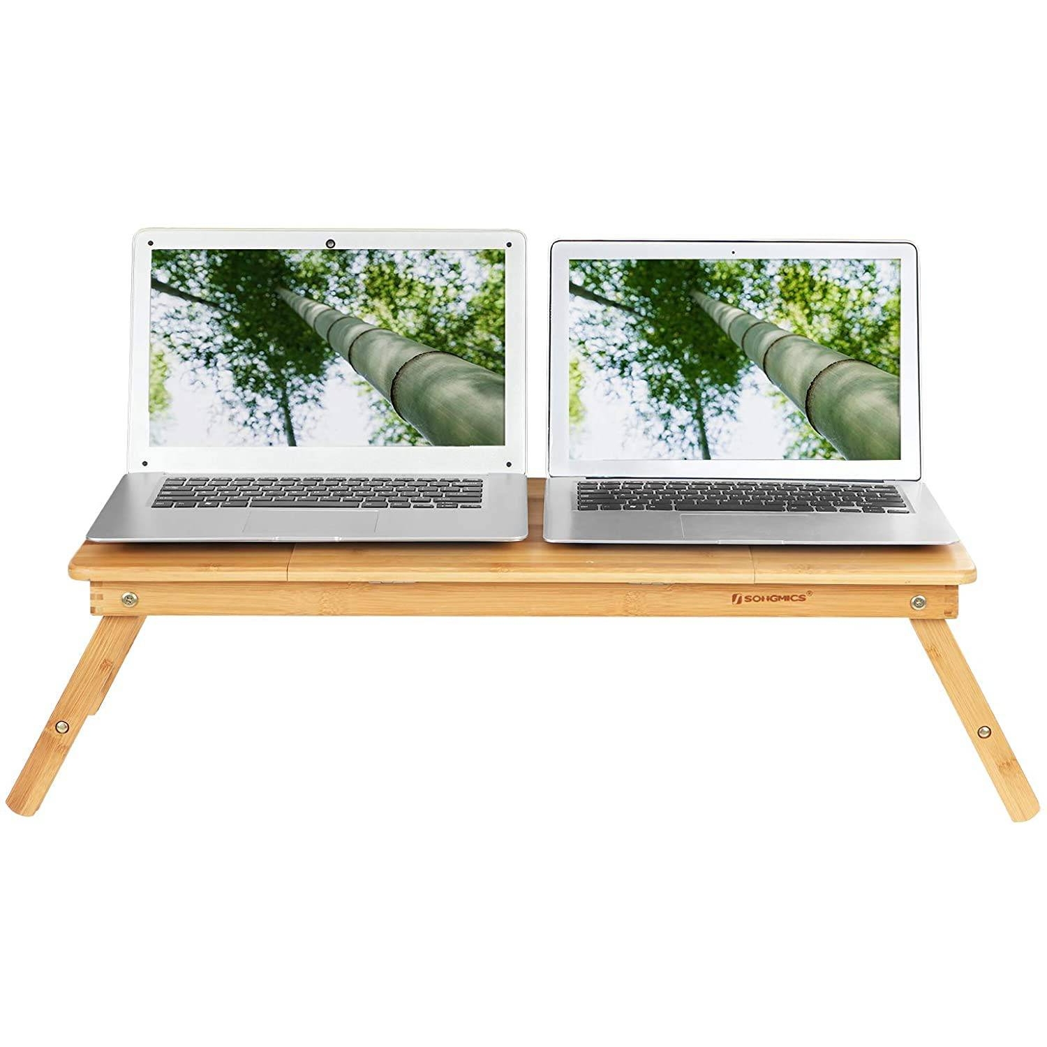 Bambusz laptop asztal állítható magasság 71x35cm
