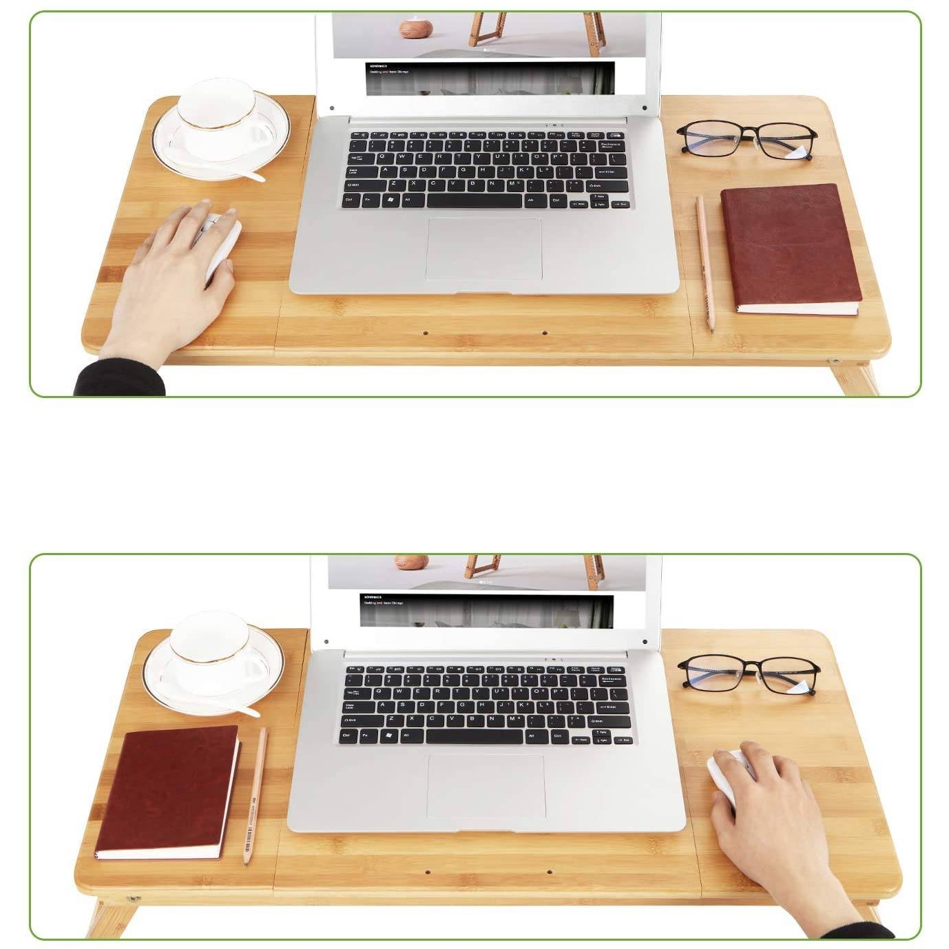 Bambusz laptop asztal állítható magasság 71x35cm