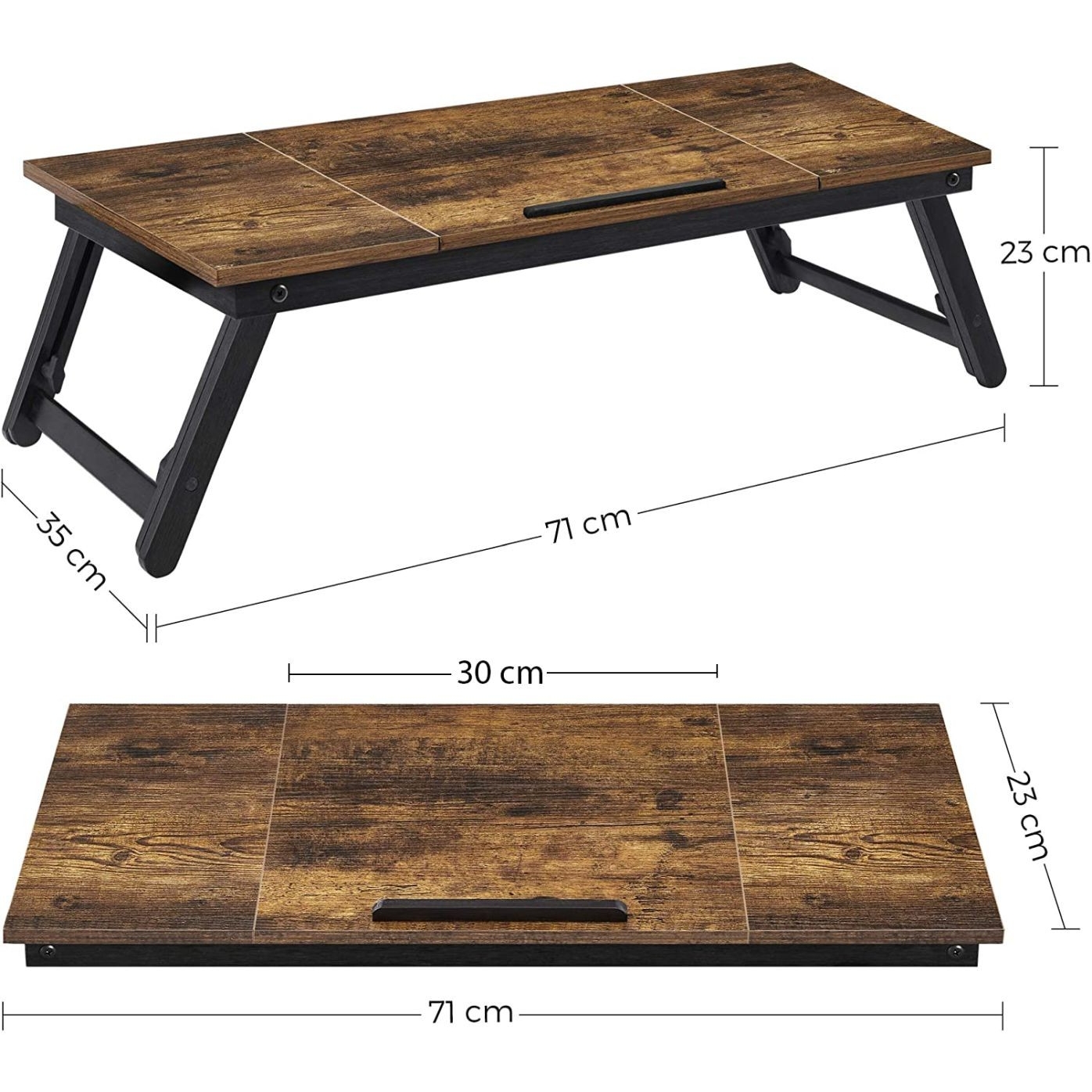 Laptop asztal, rusztikus barna 71x35cm