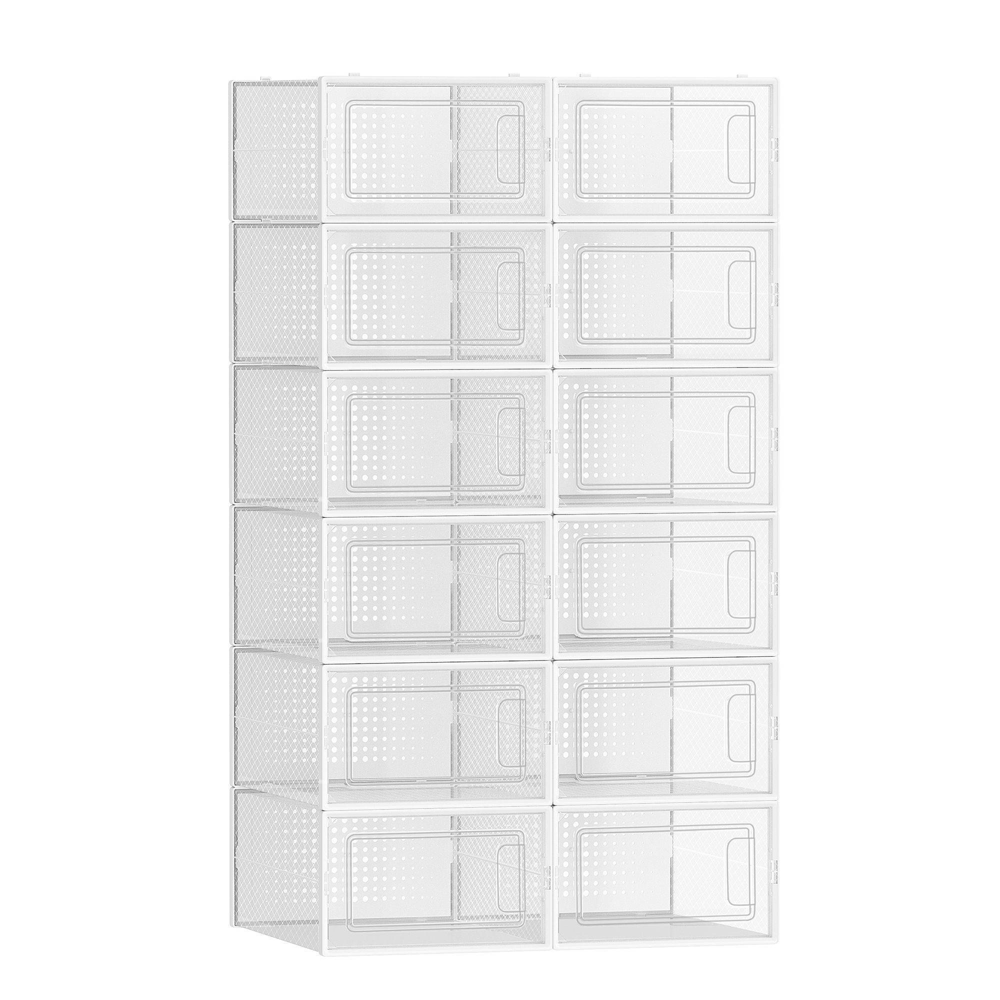 Nagy méretű cipőtároló doboz, műanyag tároló 12db, átlátszó 33x23x14cm