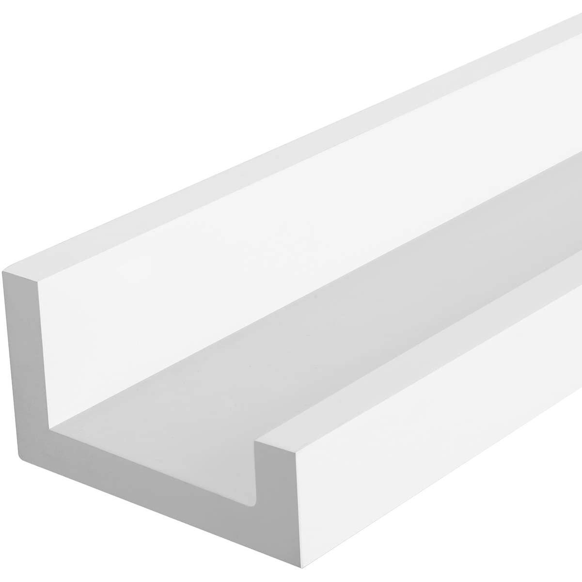 3 darabos lebegő polc szett magasfényű bevonattal, fehér 60x10x5cm