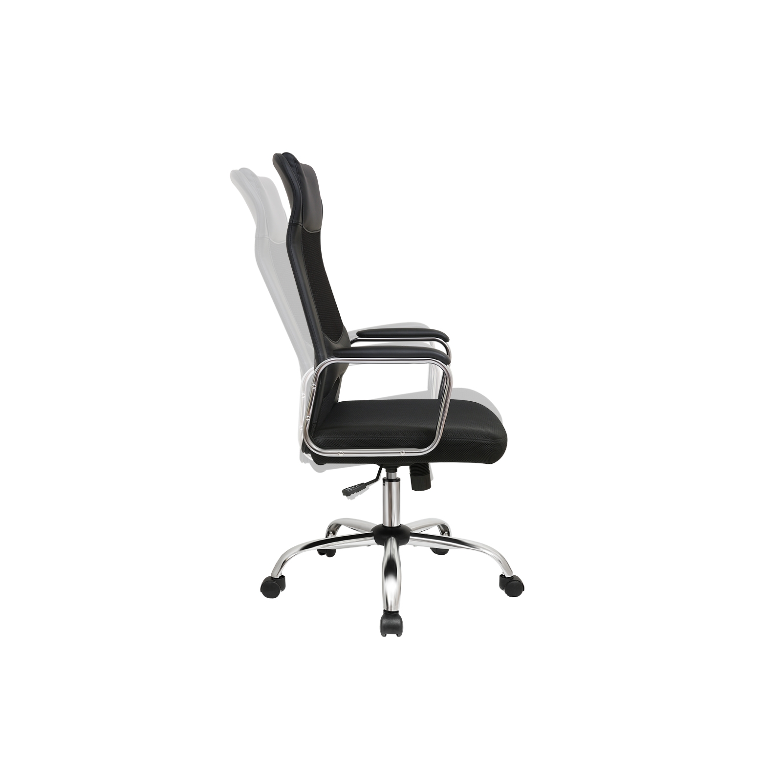 Irodai ergonomikus szék, fej- és deréktámasszal, fekete
