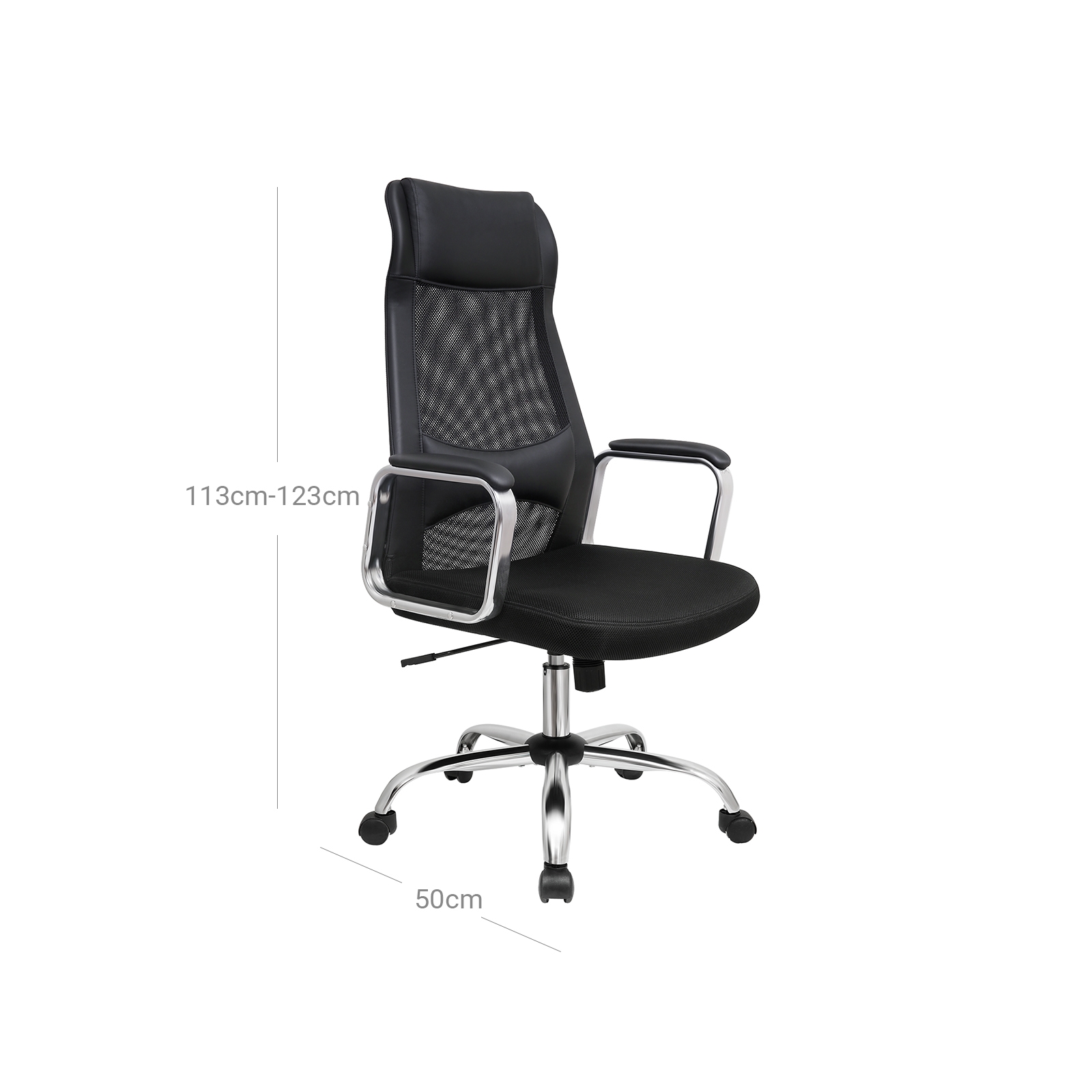Irodai ergonomikus szék, fej- és deréktámasszal, fekete