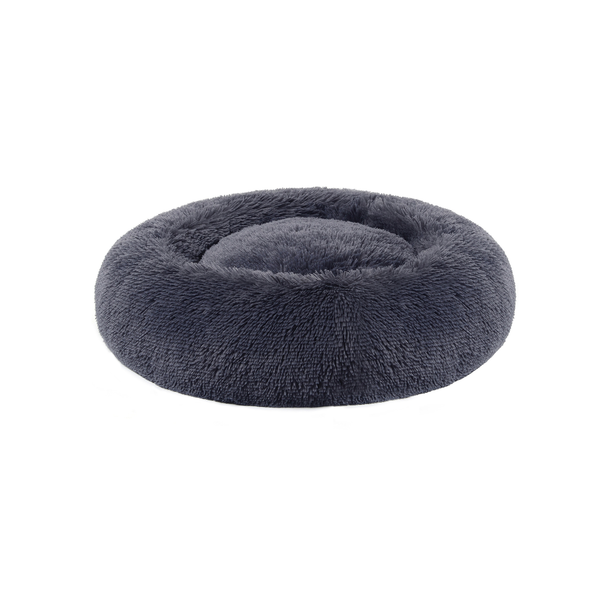 Kutyafekhely bolyhos puha kör alakú, 60 cm, sötétszürke